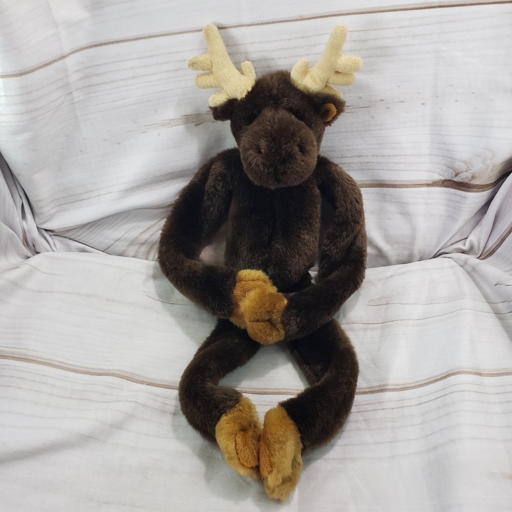 🌞SOLD🌞It's All Greek To Me Brown Moose Hugger 18" Plush Stuffed Animal #510606 - Picture 9 of 9